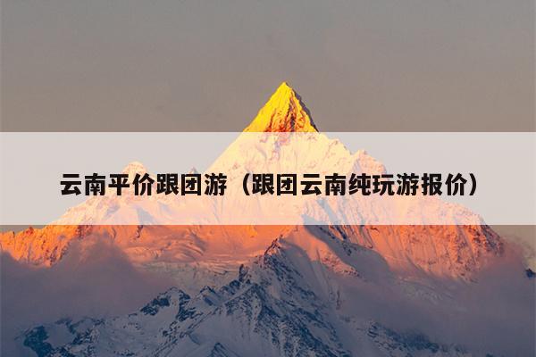 云南平价跟团游（跟团云南纯玩游报价）