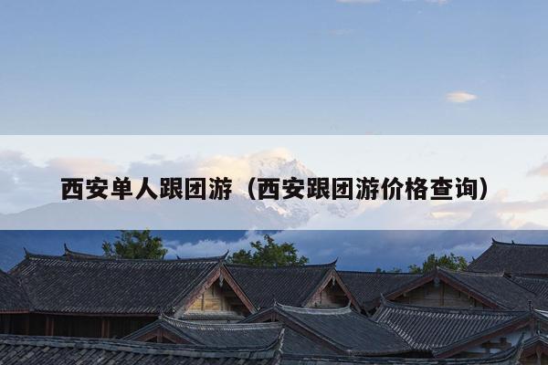 西安单人跟团游（西安跟团游价格查询）